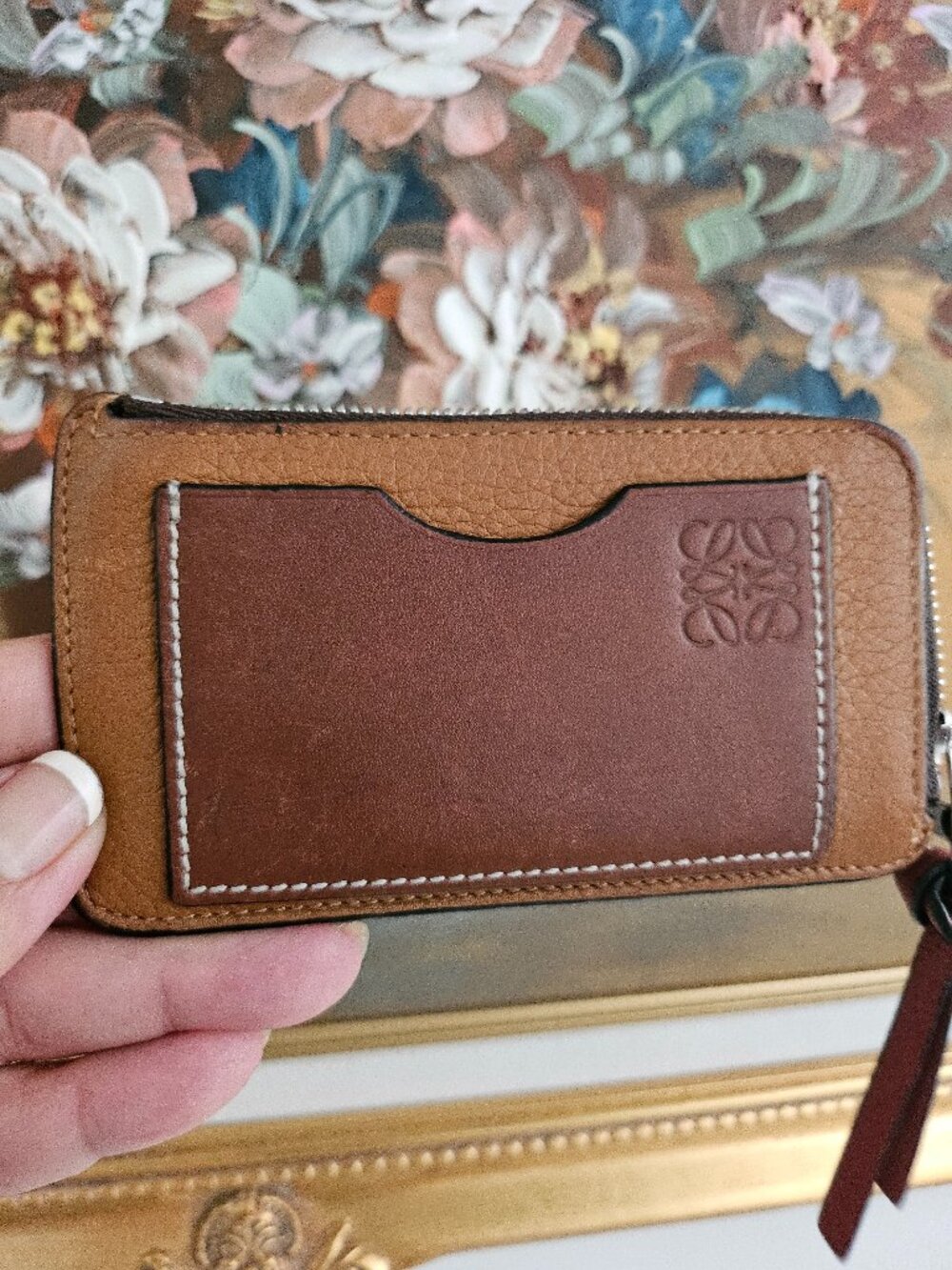 Loewe Card/Coin Holder Grained Calfskin VGUC